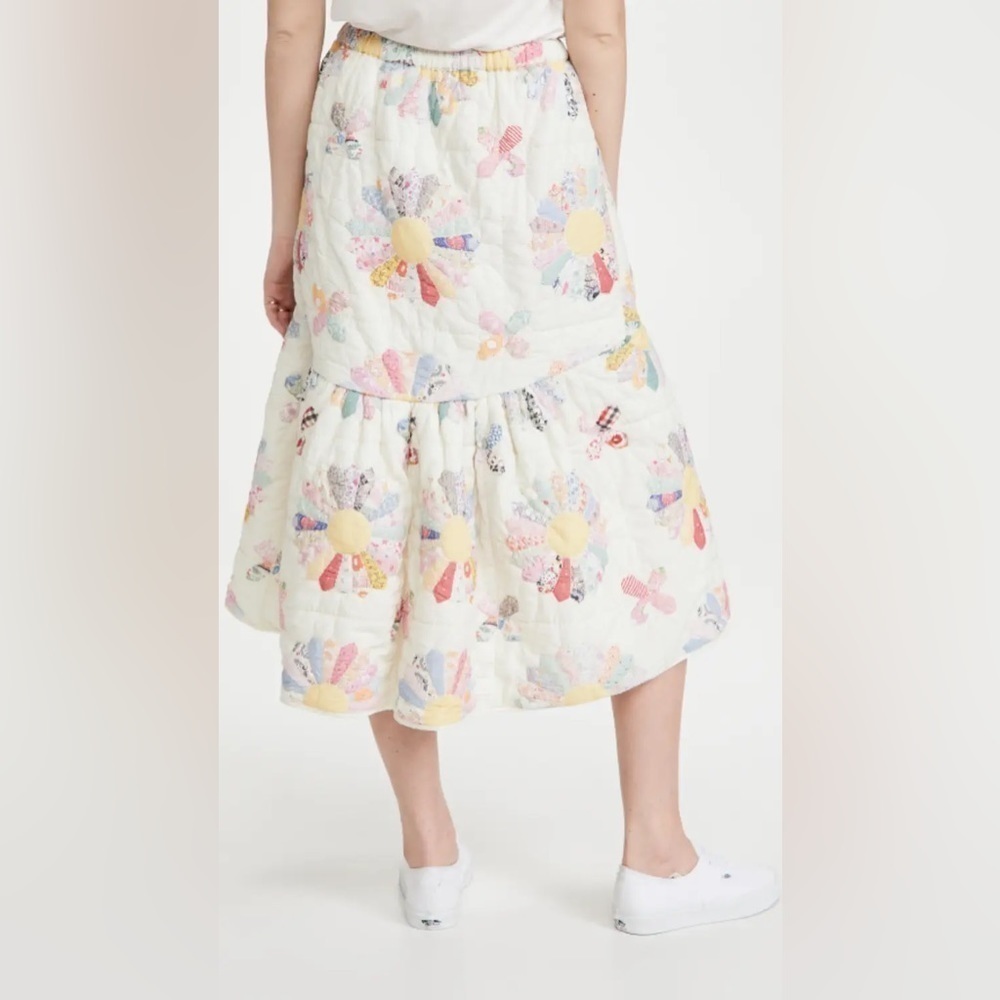 Sea New York Linden Patchwork Quilted Ruffle Hem Midi Skirt - Picture 11 of 16